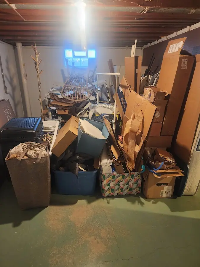 Roll-off dumpster container at job site for 15 Yard Dumpster Rental in New Albany